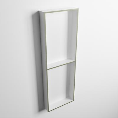 MONDIAZ EASY Nis 149,5x29,5cm in solid surface kleur Army | Talc. 2 vakken geschikt voor in- of opbouw