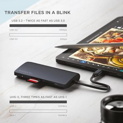 Satechi USB-C Multiport adapter 8K (ethernet) - Midnight Black