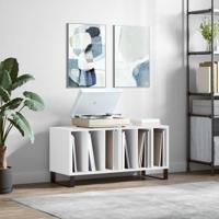 Platenkast 100x38x48 cm bewerkt hout wit - thumbnail