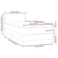 Boxspring met matras en LED fluweel lichtgrijs 90x210 cm - thumbnail