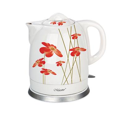 Feel-Maestro MR-066-RED FLOWERS waterkoker 1,5 l 1200 W Rood, Wit