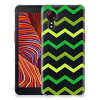 Samsung Galaxy Xcover 5 | TPU bumper | Zigzag Groen - thumbnail