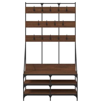 VidaXL Kledingrek met schoenenrek 100x40x184 cm bruin eikenkleur