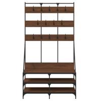 VidaXL Kledingrek met schoenenrek 100x40x184 cm bruin eikenkleur - thumbnail
