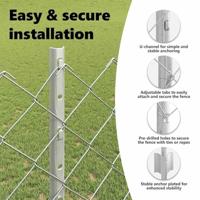VidaXL Hek met paal zilver 1,2 x 10 m staal - thumbnail