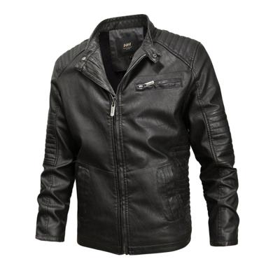 Modieuze mannen leren jas (kleur: zwart maat: M)