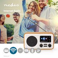 Internetradio | Tafelmodel | Bluetooth® / Wi-Fi | DAB+ / FM / Internet | 2.4 " | Kleurenscherm | 7 W | Afstandbestuurbaar | App-gestuurd | Wekker | Bruin / Wit