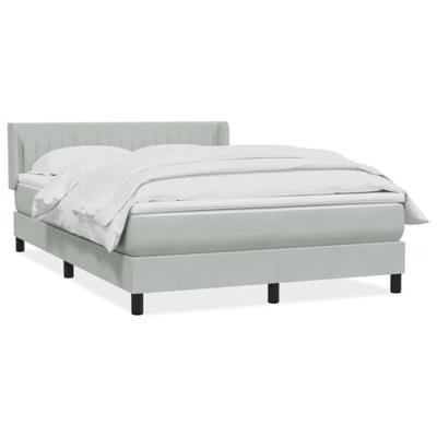 Boxspring met matras fluweel lichtgrijs 140x210 cm