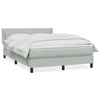 Boxspring met matras fluweel lichtgrijs 140x210 cm - thumbnail