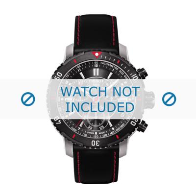 Horlogeband Tissot T067.417.260.5100 T067417A / T610031781 Leder Zwart 19mm