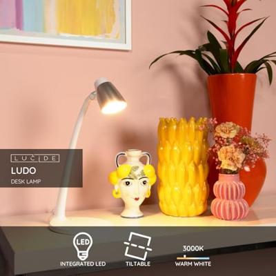 Lucide LUDO - Bureaulamp - LED - 1x4,5W 3000K - Wit Lucide LUDO - Bureaulamp - LED - 1x4,5W 3000K - Wit