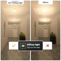 LED Plafondlamp rond - CCT Lichtkleur instelbaar (3000K, 4000K & 6500K) - 36W 3900 lumen (108lm/w) - Diameter 50 cm - IP20 stofdicht voor binnen - thumbnail