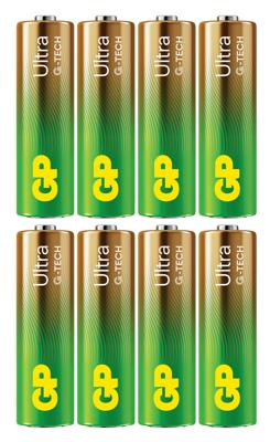 GP Ultra AA batterijen - set van 8 | AA alkaline batterijen 1,5 V / LR06 - lange levensduur