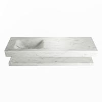 MONDIAZ ALAN-DLUX 150cm planchet Opalo. Vrijhangende wastafel CLOUD links zonder kraangat, kleur Opalo. - thumbnail