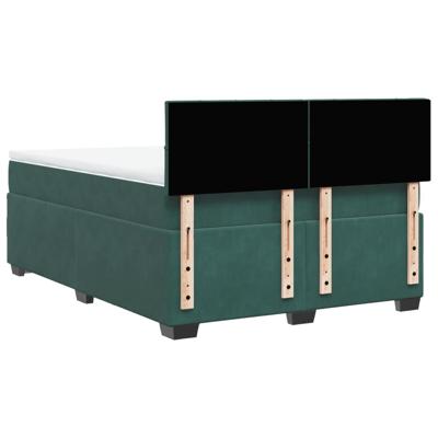 Boxspring met matras fluweel donkergroen 160x200 cm