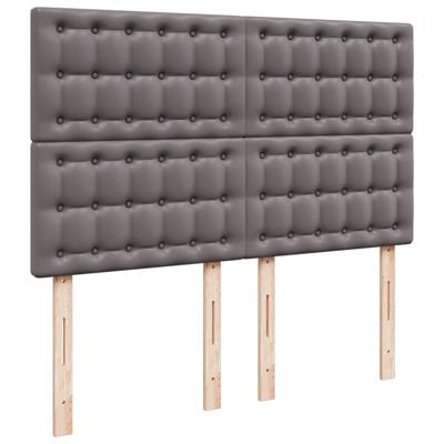 Boxspring met matras kunstleer grijs 140x200 cm