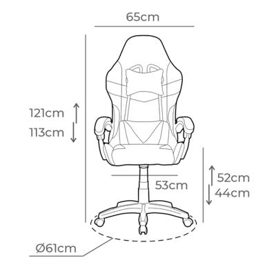 Gaming stoel EDM 75194 Wit Zwart Gaming stoel EDM 75194 Wit Zwart