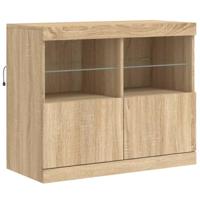 Dressoir met LED-verlichting 81x37x67 cm sonoma eikenkleurig - thumbnail