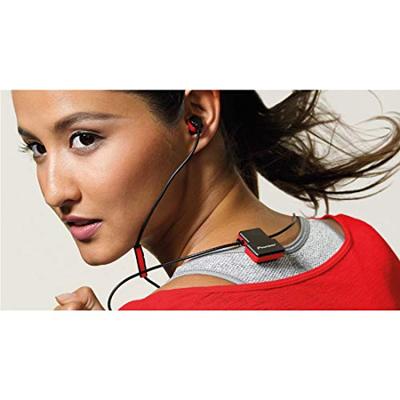Pioneer CL5BT In-Ear Sport hoofdtelefoon met Bluetooth (ClipWear), muziekweergave tot 8 uur, IPX4 spatwaterdicht, handsfree-functie, inline-afstandsbediening, voor Apple en Android, rood