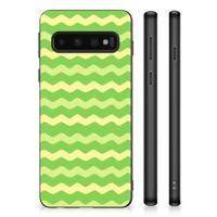 Samsung Galaxy S10 Bumper Case Waves Green - thumbnail
