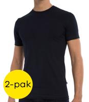 Claesens T-shirt O-hals stretch 2-pack blauw - thumbnail