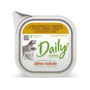 Almo Nature Daily met kip, ham en kaas natvoer hond 32 x 100 g