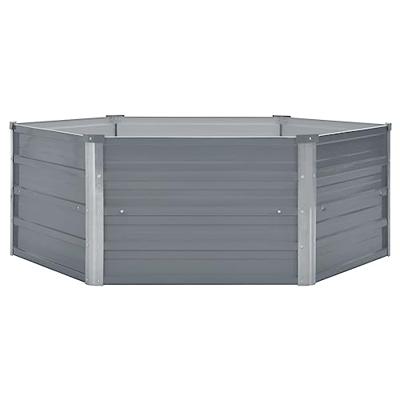 VidaXL Plantenbak verhoogd 129x129x46 cm gegalvaniseerd staal grijs VidaXL Plantenbak verhoogd 129x129x46 cm gegalvaniseerd staal grijs