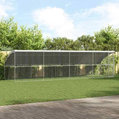 Hondenhok met opslag 4 pcs Zilver 8 x 2 x 2 m Staal