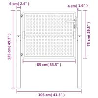 Poort 105x125 cm staal antracietkleurig - thumbnail