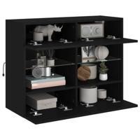 Tv-wandmeubel met LED-verlichting 78,5x30x60,5 cm zwart - thumbnail