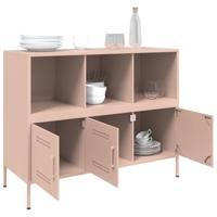 Dressoir 100,5x39x79 cm staal roze - thumbnail