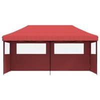 Partytent inklapbaar pop-up met 3 zijwanden bordeauxrood - thumbnail