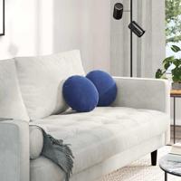 VidaXL Zitkussens 2 stuks politieblauw ø 40 x 13 cm fluweel - thumbnail