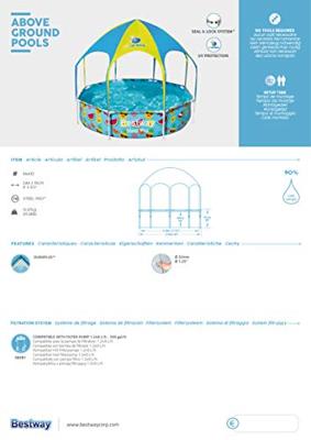 Bestway kinderzwembad steel pro uv careful bovengronds 244x51 cm - thumbnail