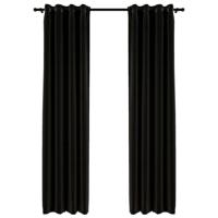 Gordijnen linnen-look verduisterend 2 st 140x225 cm antraciet - thumbnail
