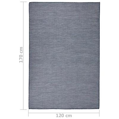 VidaXL Buitenkleed platgeweven 120x170 cm blauw