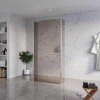 Fortifura Galeria Vrijstaande Inloopdouche - 100x200cm - Rookglas - antikalk - 8mm veiligheidsglas - 2 zijwanden 30cm - wandsteunen en hoekprofielen - Chroom SW927766 2x/SW797940/SW797930 2x/SW358024 2x - thumbnail