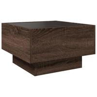 Salontafel met LED 50x50x30 cm bewerkt hout bruin eikenkleurig - thumbnail