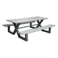 Picknicktafel Family aluminium grijs - thumbnail