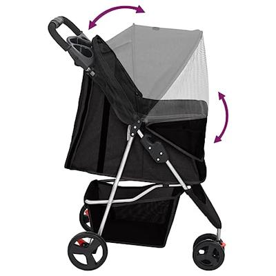 VidaXL Hondenwagen inklapbaar 80x46x98 cm oxford stof zwart VidaXL Hondenwagen inklapbaar 80x46x98 cm oxford stof zwart