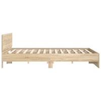 Bedframe met hoofdeinde sonoma eikenkleurig 140x200 cm - thumbnail