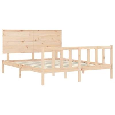 Bedframe met hoofdbord massief hout