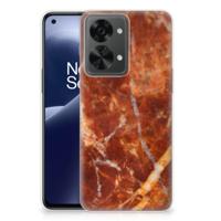 OnePlus Nord 2T | TPU | Siliconen hoesje | Marmer Bruin - thumbnail