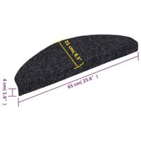 VidaXL Trapmatten zelfklevend 15 stuks 65x21x4 cm zwart halfrond groot - thumbnail