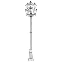 Eglo Klassieke buitenlantaarnNavedo 3-lichts wit - 93454 - thumbnail