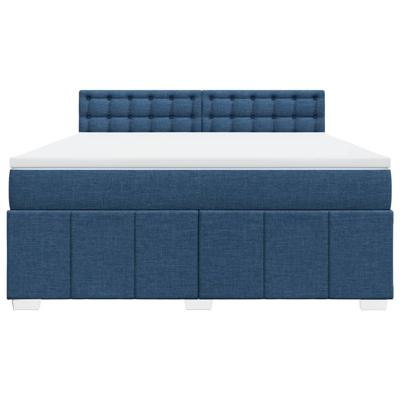Boxspring met matras stof blauw 100x200 cm