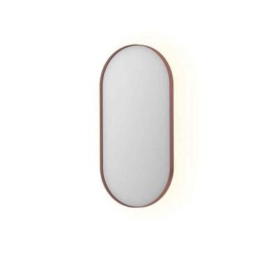 Spiegel INK SP21 Ovaal In Stalen Kader 40 x 4 x 80 cm Met Color Changing LED Verlichting Geborsteld Koper Spiegel INK SP21 Ovaal In Stalen Kader 40 x 4 x 80 cm Met Color Changing LED Verlichting Geborsteld Koper