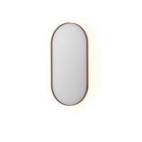 Spiegel INK SP21 Ovaal In Stalen Kader 40 x 4 x 80 cm Met Color Changing LED Verlichting Geborsteld Koper - thumbnail