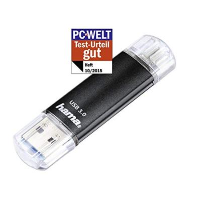 Hama FlashPen Laeta Twin USB-stick smartphone/tablet Zwart 64 GB USB-A 3.2 Gen 1, Micro-USB 2.0 Hama FlashPen Laeta Twin USB-stick smartphone/tablet Zwart 64 GB USB-A 3.2 Gen 1, Micro-USB 2.0