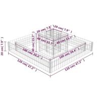 VidaXL Gabion plantenbak 120x120x20 cm gegalvaniseerd staal - thumbnail